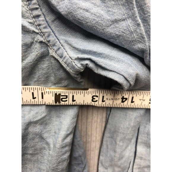 Polo Ralph Lauren Girls Denim Shirt Size 5 Button Up Round Ruffle Collar - Picture 11 of 14